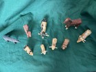 Antique German Carved Wood Erzgebirge 9pc Farm Animals 