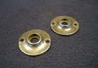 Pair Antique Victorian Round Cast Iron Mortise Door Escutcheons Roses M w  Co 