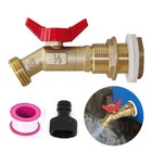 Brass Rain Barrel Quarter Turn Ball Valve Spigot Kit 1 2  With Bulkhead Fitting