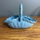 Vintage Ceramic Flower Holder Basket Handmade Blue Cottage Farmhouse Decor