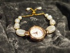 Small Gold Wrist Watch  Vintage Watch  Gold Watch  Women s Pearl Watch  Working