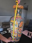 Late 20th Century Japanese Satsuma Style Tall Porcelain Vase     With Cranes  Peon