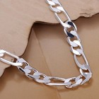 8mm 925 Sterling Silver Figaro Bracelet     Chain For Men   Women  20   cm Jewelry