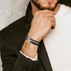 Cross Beaded Bracelets For Men Christian Catholic Adjustable 8mm Obsidian Hemati