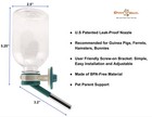 Patented No-drip Water Bottle feeder For Guinea Pigs hamsters bunnies ferrets   