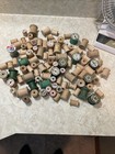 Vintage Bag Full Wood Sewing Thread Spools Assorted Sizes Crafts Various Brands