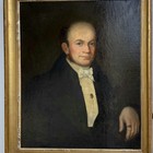 19th Century Antique Portrait Oil Painting  seated Gentleman  Large Artwork