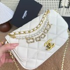Newchanel Shoulder Bag Beige Gold Chain Crossbody Cosmetic Bag Vip Limited Gift
