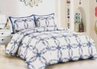 Blue Wedding Ring 3pc King Quilt Set   Cottage Romantic Country Floral Garden