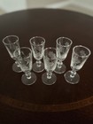 Vintage Crystal Cordial Glasses  Floral Etched Set Of 6