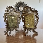 Antique Vintage Victorian Brass Vanity Mirrors Pair Made In Holland