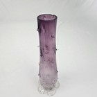 Antique Victorian Amethyst Thorn Vase Uranium Glass Base Bohemian Czech Loetz