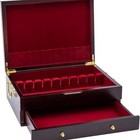 Wooden Silverware Chest Without Silverware Double-layer  Silverware Box Storage