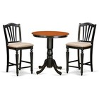Edch3-blk-c 3 Piece Counter Height Dining Table Set Contains A Round K