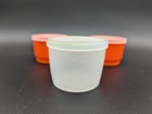 Set Of 3 Vintage Tupperware 1229 Orange   Clear  Snack Containers W  Lids