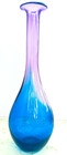 Hand Blown Art Glass Vase Blue To Purple Gradient Flared Rim 16 25  Murano Style