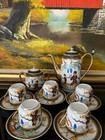Vintage 12 Piece Japanese Red Geisha Tea Or Coffee Set Eggshell Porcelain
