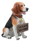Ebros Beagle Welcome Greeter With Jingle Collar Sign Statue 12 h Dog Home Decor