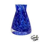 Vintage Cobalt Blue   White Mottled Art Glass Beaker Bud Vase 4  - Free Shipping