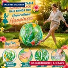 Meooeck 2 Pcs 27 Inch Large Inflatable Beach Ball Palm Leaves Inflatable Ball Ha