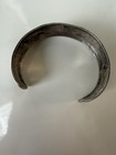 Vintage A  Nezzie Navajo Thunderbird Inlay Cuff Bracelet Sterling Silver 