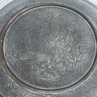 Antique Middle Eastern Persian Ghalamzani Hammered Metal Tray  1