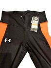 Under Armour Womens Heatgear Compression Leggings Black Orange Size S Nwt Run
