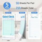 Darcvds 5 Pack Guest Check Books  Server Note 6 69in 3 14in 1 1in  Light Blue