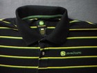 John Deere Tractors Polo Style Xl Shirt Green Black Yellow Stripe Deer Logo Jd