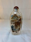 Vintage Chinese Inside Painted Glass Snuff Bottle Landscape Scene Original Box