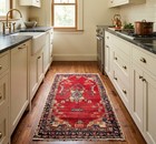 Semi-antique Red Oriental Wool Rug Distressed Small Entryway Carpet 2 1x4 4 Ft