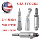 Dental Slow Low Speed Contra Angle  straight Handpiece  air Motor 2 4hole E-type