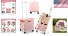 Stylish Rolling Utility Cart With Water-resistant Lid - Perfect For Shopping