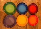 Le Creuset Stoneware Rainbow Multicolor Set Of 6 Side Salad Plates 8   22 Cm New