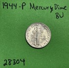 1944-p Mercury Dime 10c Bu Uncirculated Coin  90  Silver