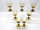 Libbey Tawny Accent Cocktail   Wine Glasses 5 125  Set Of 7 - Vintage 1970s Usa
