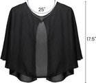 2 Pack Chiffon Capelet  Soft Chiffon Shawls Wraps Shrug For Wedding Evening Dres