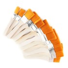 12 Pcs Flat Paint Painting Oil Child Water Colour Brushes Wooden