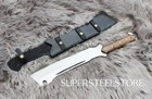 Custom Handmade 18  High Carbonsteel Hunting Machete Knife With Leather Sheath