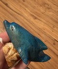 Handcrafted Stone Dolphin Figurine On Rock Base  Handmade In Ecuador