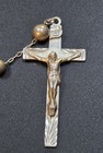Vintage Solid Sterling Silver Beaded Rosary Crucifix Cross 24 32 Grams Weight