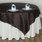 Chocolate Brown 60x60  Satin Square Table Overlay Wedding Catering Supplies