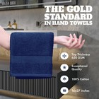 Hand Towels Cotton  - Soft   Absorbent - 16x27 Inch - 12 Pack - Navy Blue