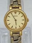 Vintage Seiko Women Quartz Gold Tone Watch 19mm Champagne Dial New Battery Runs