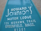 Vintage Hotel Room Key   165 Howard Johnson s Motor Lodge Greenfield Mass 01301