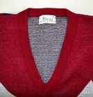 Vintage Sweater Lilly Dache Size L 50s Maroon Argyle Crew Neck Cobain Special