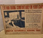 2 Vintage 1940-50 s Potens Automobile Lunch Trays Drive-in Car-hop Window Tray