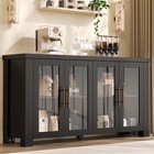    59   Buffet Cabinet With Storage  Sideboard Credenza With Tempered Glass Doors
