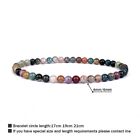 Handmade 4 6mm Natural Gemstone Agate Round Beads Braid Stretch Bracelet Unisex