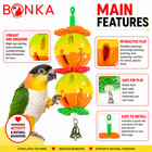 Bonka Bird Toys 1570 Twin Ball Durable Rattle Bell Colorful Parrot Cage Toy Pet